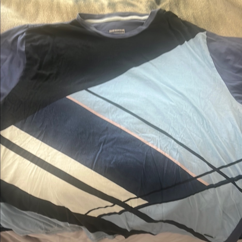 Sean John Blue and Black Short Sleeve Tee